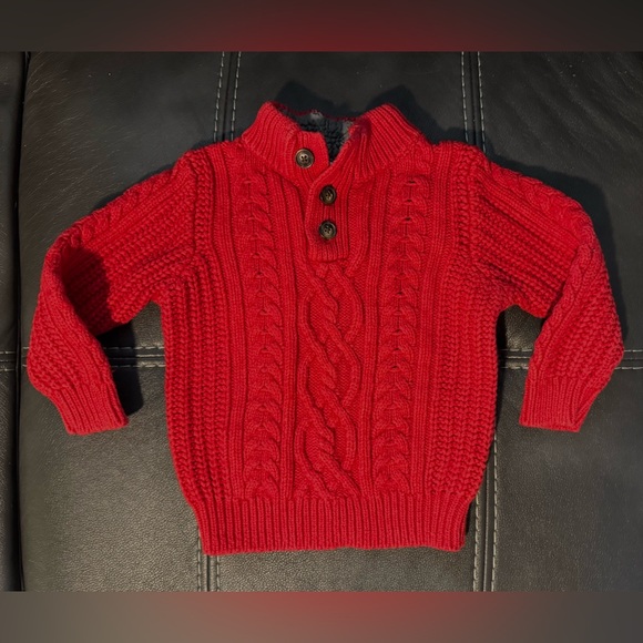 Baby GAP Red Toddler Cable-Knit Mockneck Sweater 3T - Picture 1 of 7